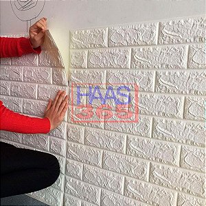 Painel Adesivo 3d Alto Relevo 70x77cm Revestimento Espuma Branco