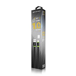 CABO DE DADOS LIGHTNING IPHONE 5/6/7/8 1M CB-110BK PLUSCABLE