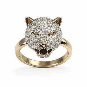 Anel Pantera cravejado