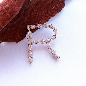 Pingente Letra com Cristal Zircônia Brilhante