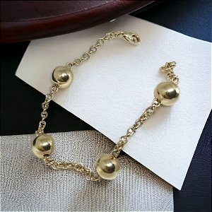 Pulseira Esferas Dourada