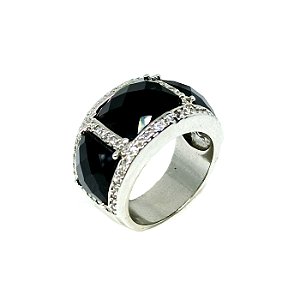 Anel Trio Facetas Negras