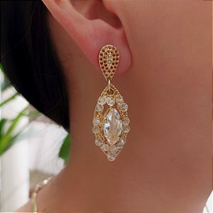 *Brinco Folha Cristal