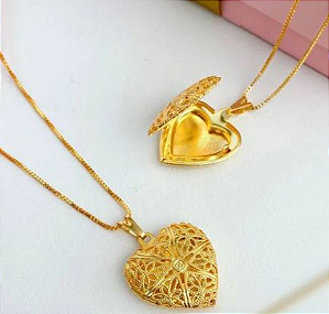 Relicário Coração para foto