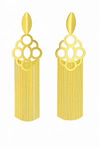 Brinco Dourado com Franja longo