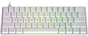 GK61, Teclado mecânico GK61, Gateron Yellow Switch, Branco