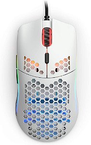 Mouse Gamer Glorious Model O, 67g Ultraleve, RGB, Cabo Paracord, com Design Honeycomb, Glorious Gaming, Branco Fosco