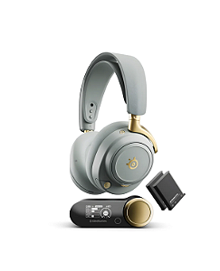 Headset SteelSeries Arctis Nova Elite — Hi-Res Wireless 96kHz, Drivers de Fibra de Carbono e ANC, PS5, Xbox, PC, SagGold
