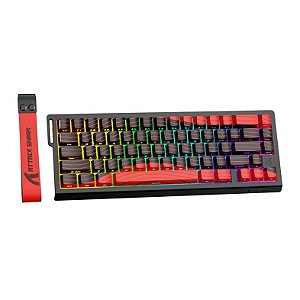 Teclado Magnetico Attack Shark X68PRO HE, RGB, Switch Magnetico Linear, Tri-Mode, Vermelho