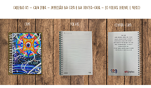 Caderno A5 - Capa Dura - 80 folhas (Frente e Verso) - com a pintura da Giovanna Cariry "OS OLHOS DE DEUS"