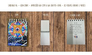 Bloco A6 - Capa Dura - 80 folhas (Frente e Verso) - com a pintura da Giovanna Cariry "OS OLHOS DE DEUS"