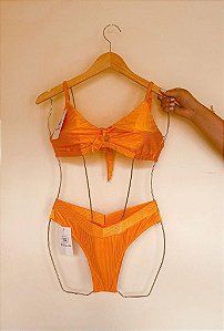 Biquini Laço Éden Laranja