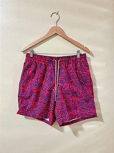 Shorts Abstract Lines Vermelho