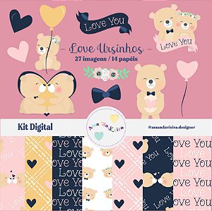 Kit Digital - Love Ursinhos