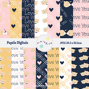 Papel Digital - Love Ursinhos