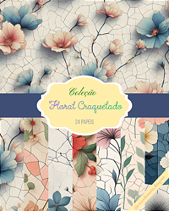 Papel Digital - Floral Craquelado
