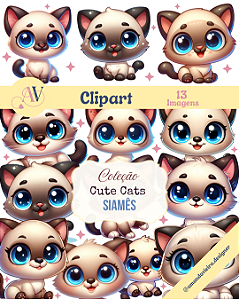 Clipart - Cute Cats - Siamês
