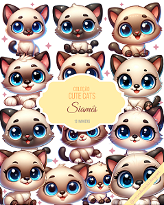 Clipart - Cute Cats - Siamês