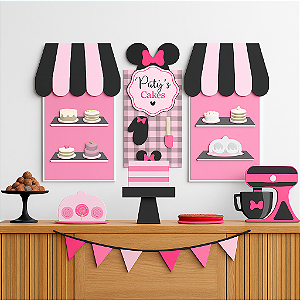 Kit Digital Festa Confeitaria Laço Preto para Imprimir | Decoração Infantil Festa em Casa Personalizada
