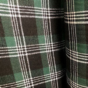 Flanela Xadrez Cachá - Verde, Branco e Preto