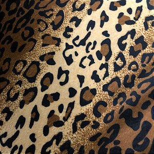 Tecido Velboa Pelúcia Estampado - Onça Bege - 1,50m de Largura