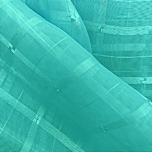 Tecido Voil Xadrez - Azul Tiffany - 3,00m de Largura