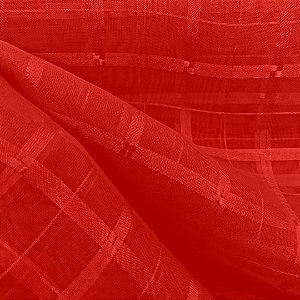 Tecido Voil Xadrez - Vermelho - 3,00m de Largura