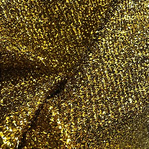 Tecido Lurex Esponja - Dourado - 1,50m de Largura