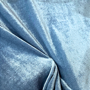 Tecido Veludo Cristal - Azul Claro - 1,50m de Largura