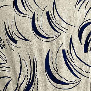 Viscolycra Estampada - Abstrato Folha Azul