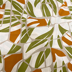 Tecido Viscolinho Estampado - Vitral Folhagem Verde - 1,50m de Largura | Toque Macio e Caimento Perfeito