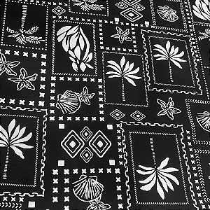 Tecido Viscolinho Estampado - Retrato Folhagem Preto - 1,50m de Largura | Toque Macio e Caimento Perfeito