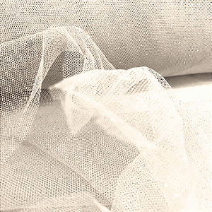 Tule Glitter - Creme - 1,47m de Largura
