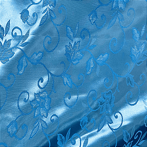 Jacquard Satin - Azul Turquesa - 1,50m de Largura | Brilho Discreto e Textura para Decoração