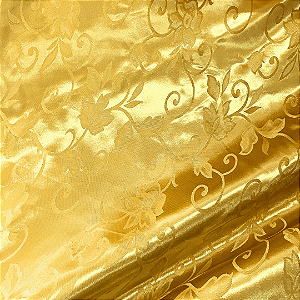 Jacquard Satin - Amarelo - 1,50m de Largura | Brilho Discreto e Textura para Decoração