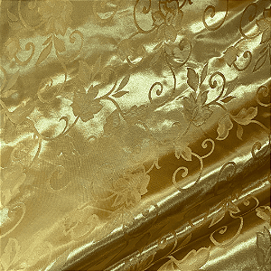Jacquard Satin - Dourado - 1,50m de Largura | Brilho Discreto e Textura para Decoração