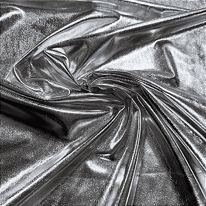 Malha Metalizada com Elastano - Prateado - 1,50m de Largura | Brilho Intenso e Efeito Foil