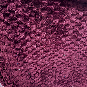 Tecido Fleece Ultra Soft Colmeia - Marsala - 2,50m de Largura - 100% Poliéster - Mantas e Roupas de Inverno