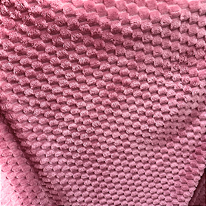Tecido Fleece Ultra Soft Colmeia - Rose - 2,50m de Largura - 100% Poliéster - Mantas e Roupas de Inverno