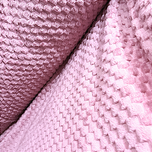 Tecido Fleece Ultra Soft Colmeia - Rosa Claro - 2,50m de Largura - 100% Poliéster - Mantas e Roupas de Inverno