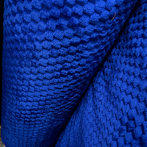 Tecido Fleece Ultra Soft Colmeia - Azul Royal - 2,50m de Largura - 100% Poliéster - Mantas e Roupas de Inverno