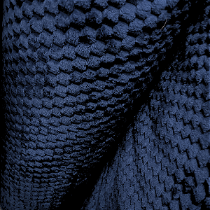 Tecido Fleece Ultra Soft Colmeia - Azul Marinho - 2,50m de Largura - 100% Poliéster - Mantas e Roupas de Inverno