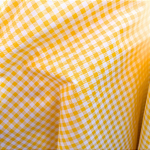 Tecido Xadrez Amarelo 7mm - 100% Poliéster - 1,50m de Largura
