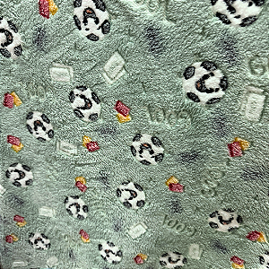 Tecido Fleece Ultra Soft 3D Brilha no Escuro Estampado - Futebol Verde - 1,60m de Largura - 100% Poliéster - Mantas e Pijamas Infantis