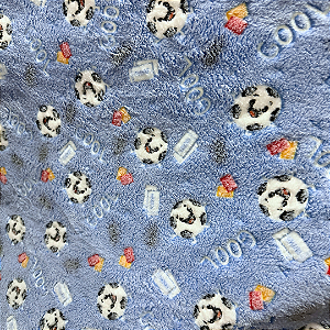 Tecido Fleece Ultra Soft 3D Brilha no Escuro Estampado - Futebol Azul - 1,60m de Largura - 100% Poliéster - Mantas e Pijamas Infantis