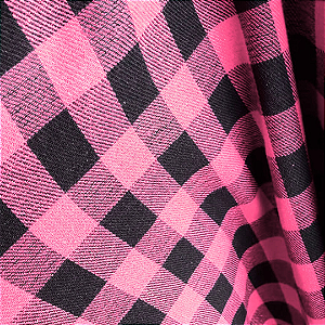Flanela Xadrez Cachá - Rosa e Preto