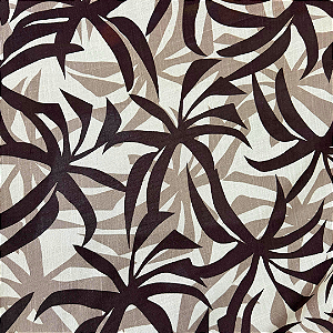 Tecido Viscose com Elastano Estampada - Samambaia Cinza - 1,50m de Largura