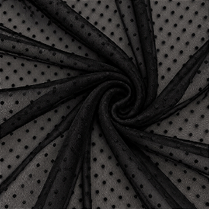 Tule Poá 5mm - Preto - 1,50m de Largura