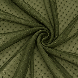 Tule Poá 5mm - Verde Oliva - 1,50m de Largura