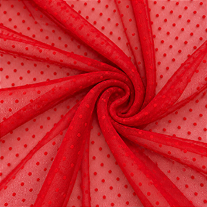 Tule Poá 5mm - Vermelho - 1,50m de Largura